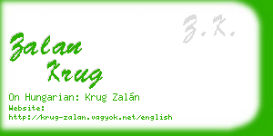 zalan krug business card